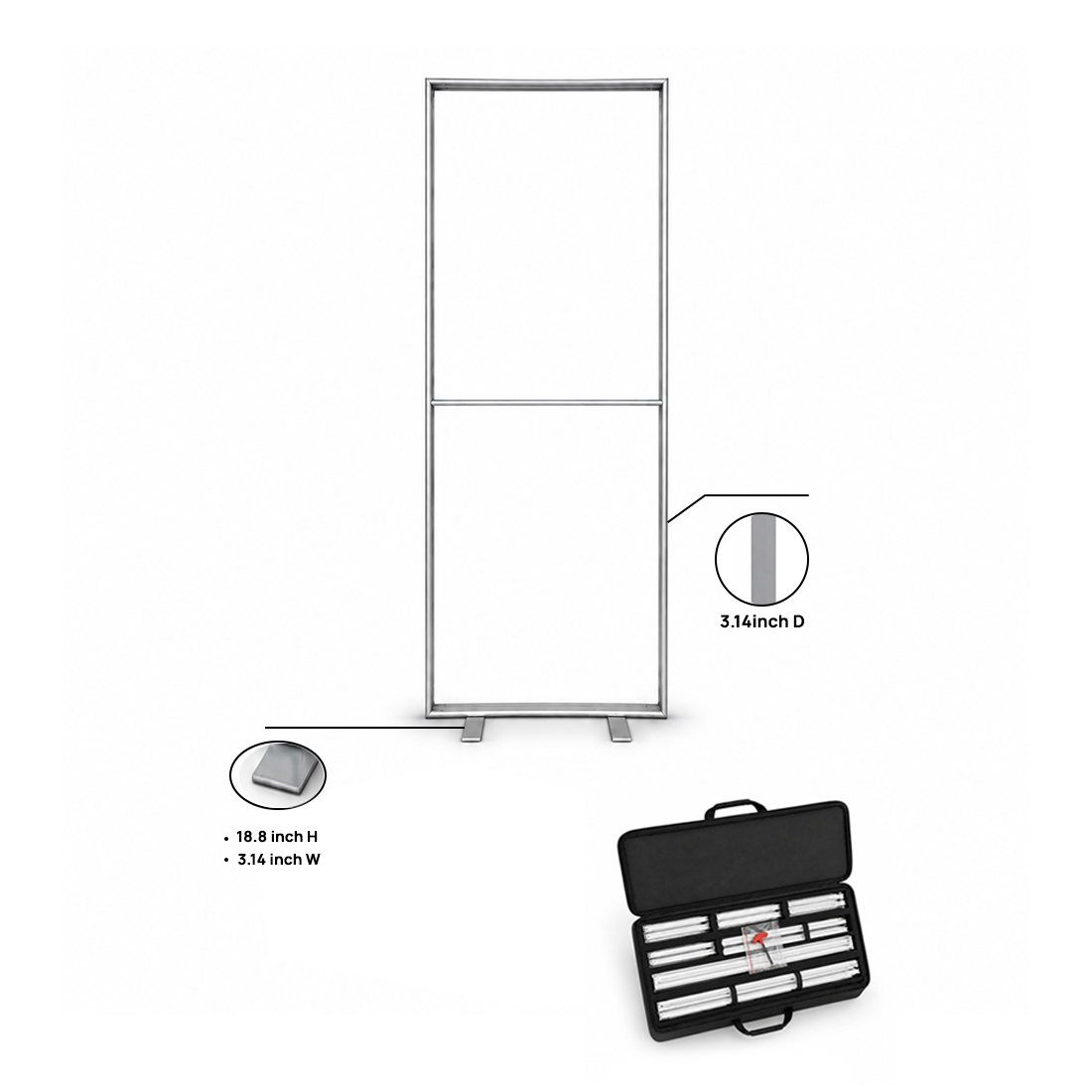 SEG-Stoff-Medienwand – 0.85m W x 2m H