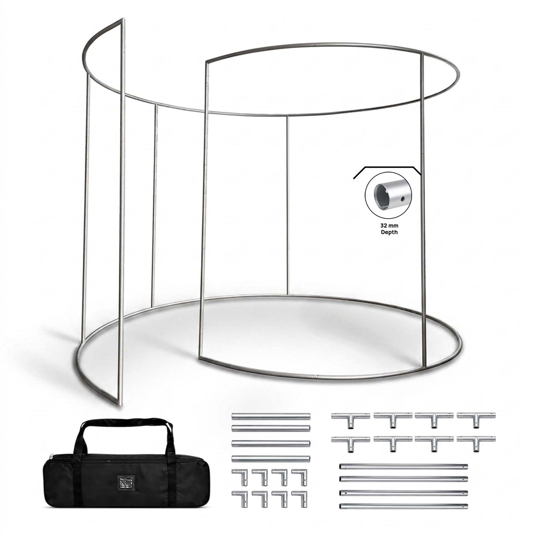 360° individuell bedruckter Messestand mit LED-Beleuchtung