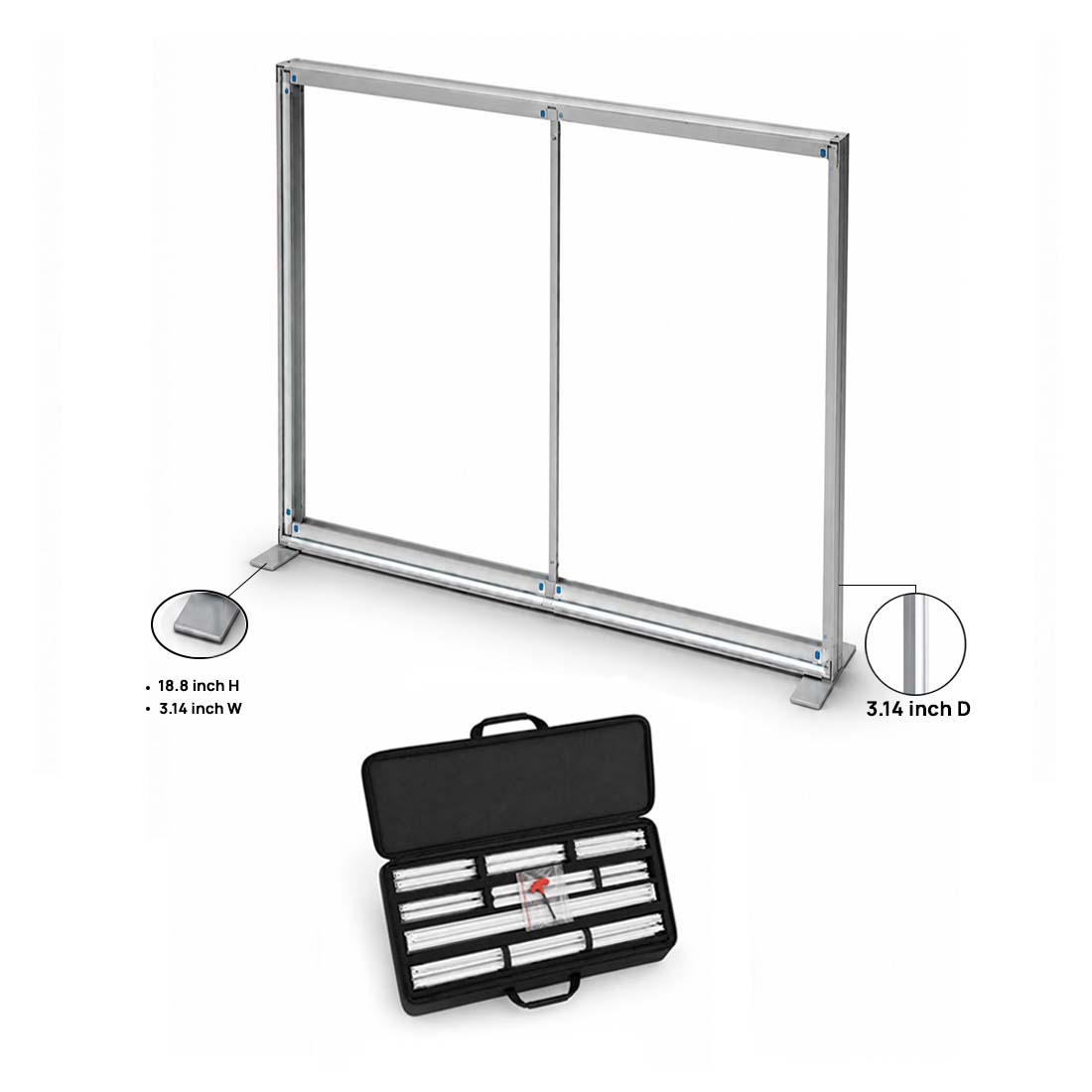 SEG-Stoff-Medienwand – 2.5m W x 2.5m H