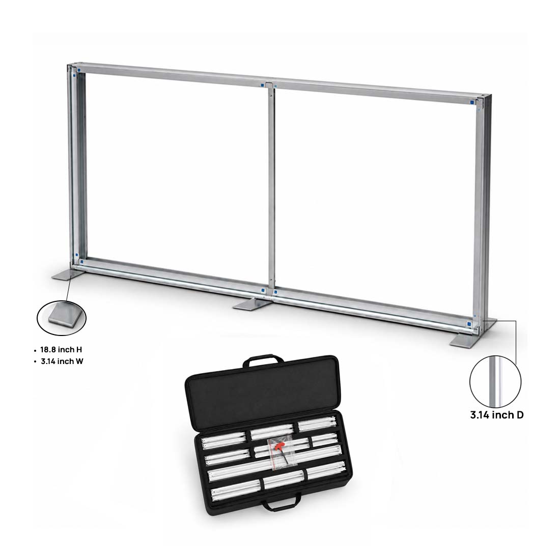 SEG-Stoff-Medienwand – 4m W x 2.5m H