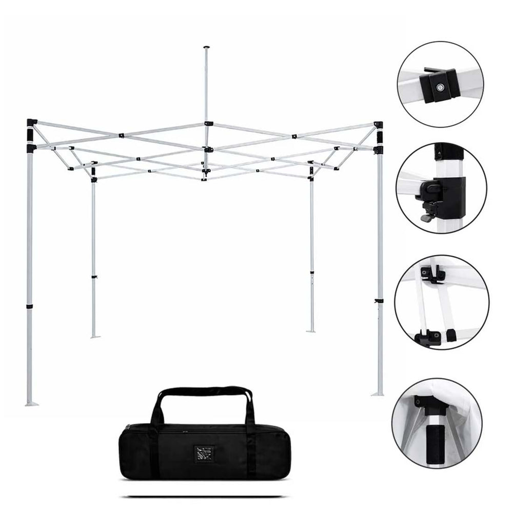 3m x 3m Stoff-Überdachungsset mit Wasserfallregalen und TV-Halterungen