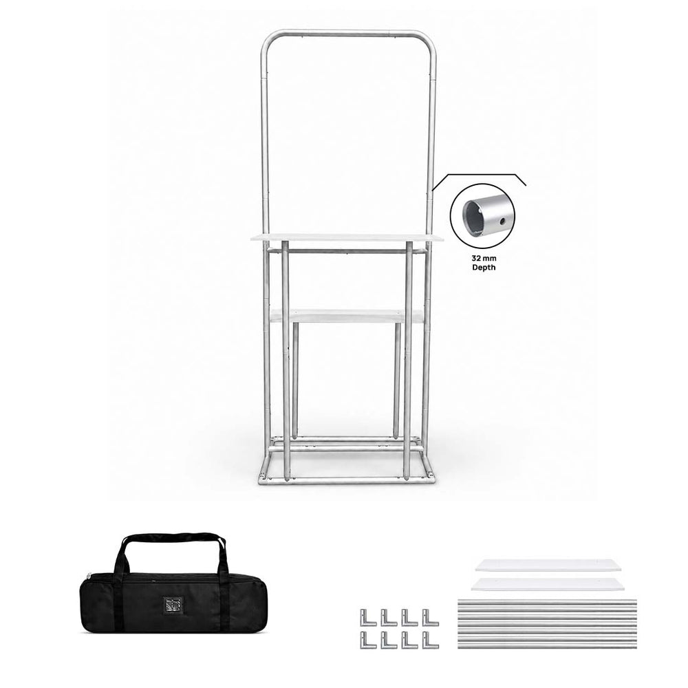 EZ-Display-Aufsteller mit Regalen und TV-Halterung