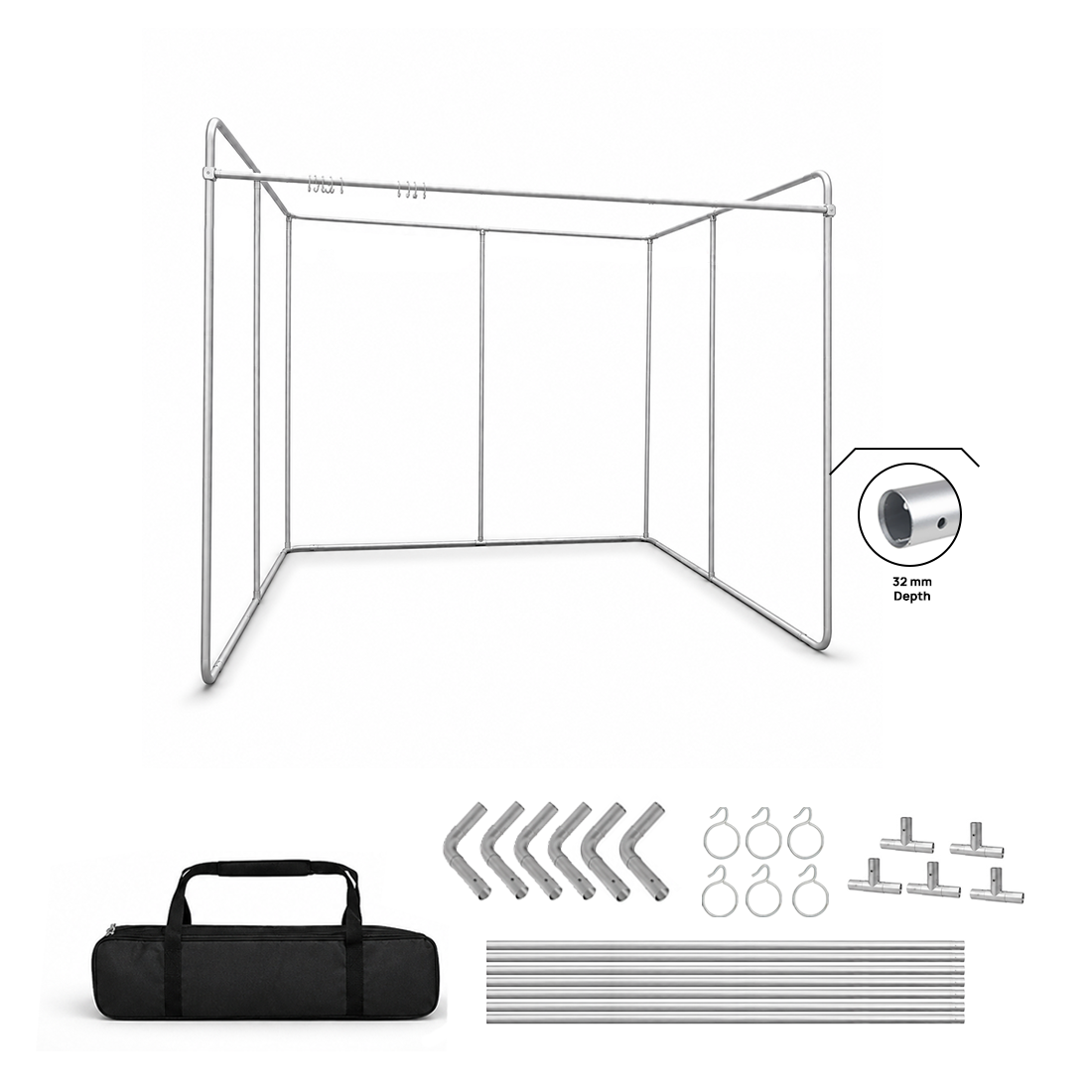 Würfelzelt-Fotobox mit breitem Eingang