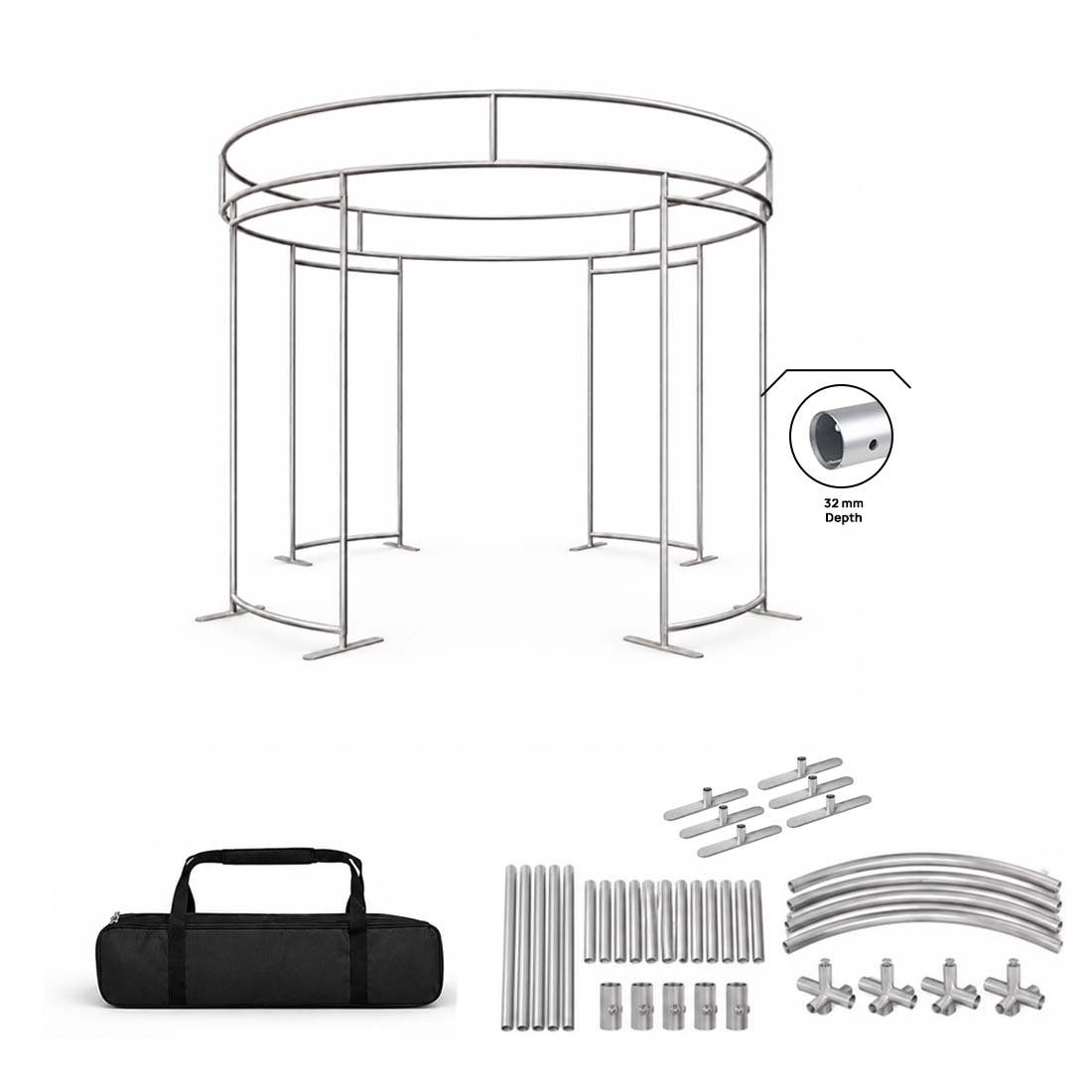 360-Grad-Ansicht 4-Panel-Fotokabinengehäuse