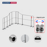 Magnetisches Stoff-Messestandsystem – Modell 5 (4 x 4m)