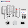 Magnetisches Stoff-Messestandsystem – Modell 4 (5m x 5m)