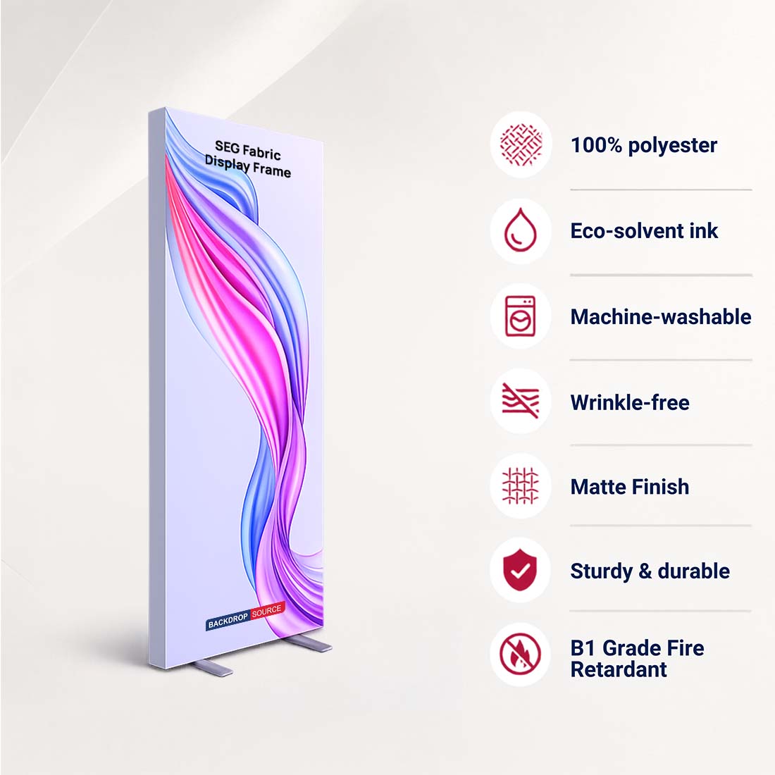 SEG-Spannstoff-Displayrahmen – Aluminiumprofil mit 120 mm Tiefe