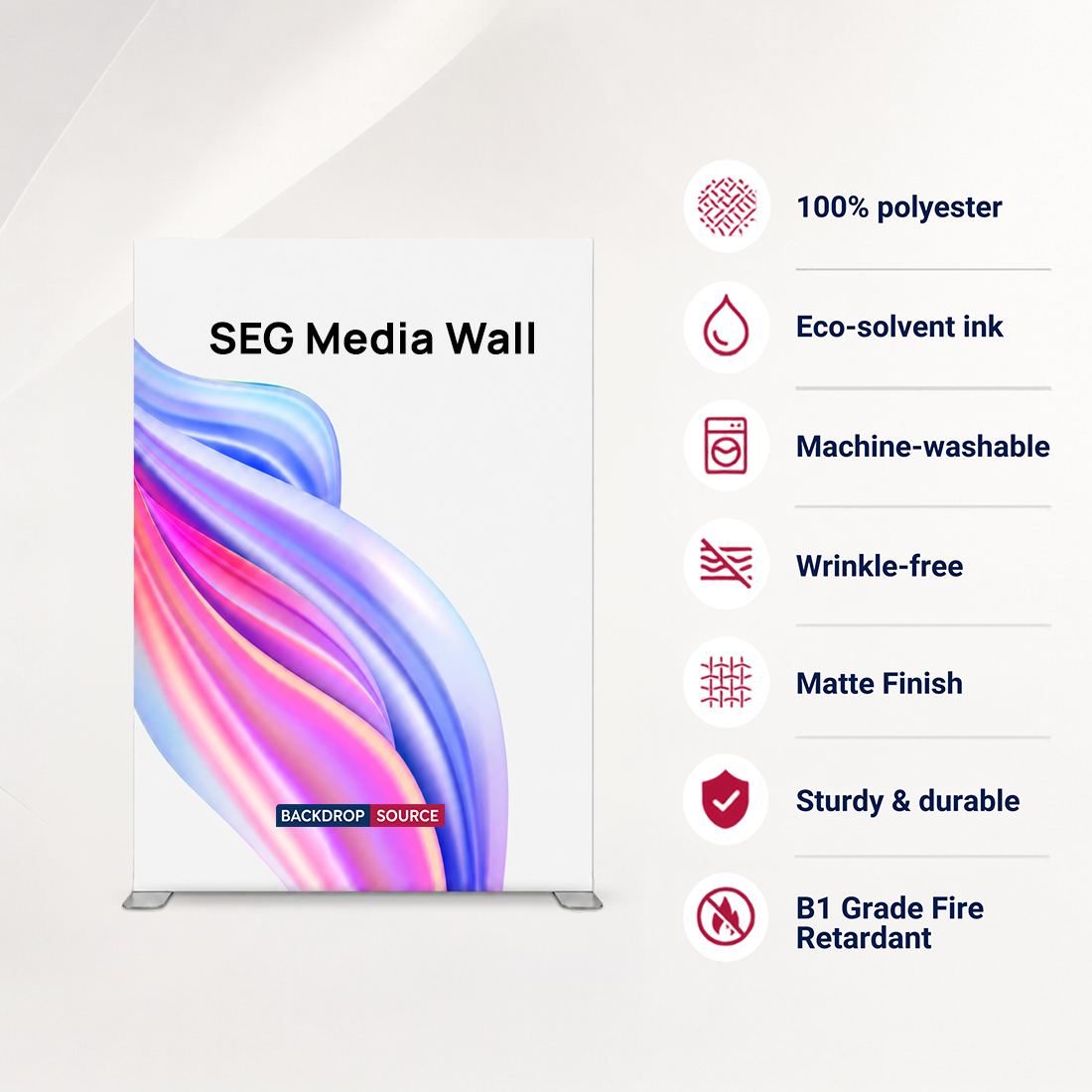 Übergroße SEG-Stoffpräsentation – 3m W x 4m H