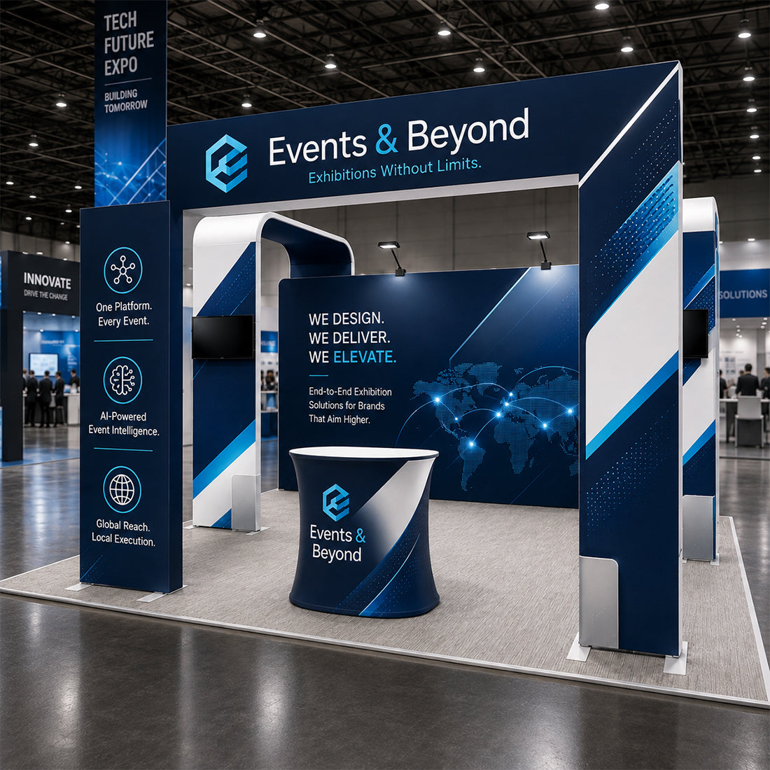 Modulare Messestand-Sets 6m  x 6m – Modell 16