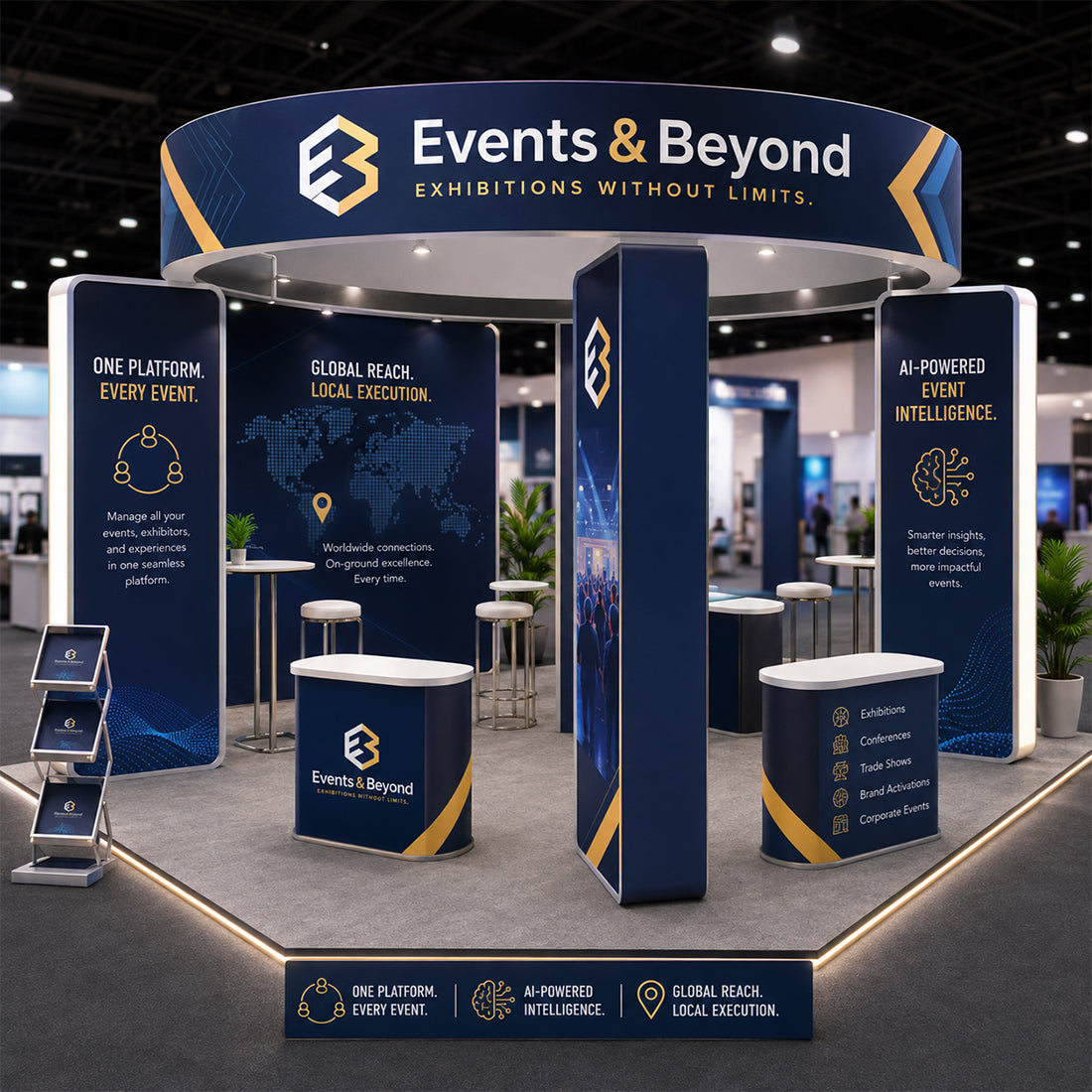 Modulare Messestand-Sets 6m x 6m – Modell 22