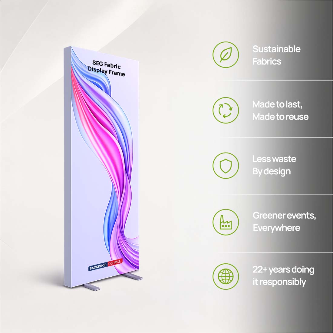 SEG-Spannstoff-Displayrahmen – Aluminiumprofil mit 120 mm Tiefe