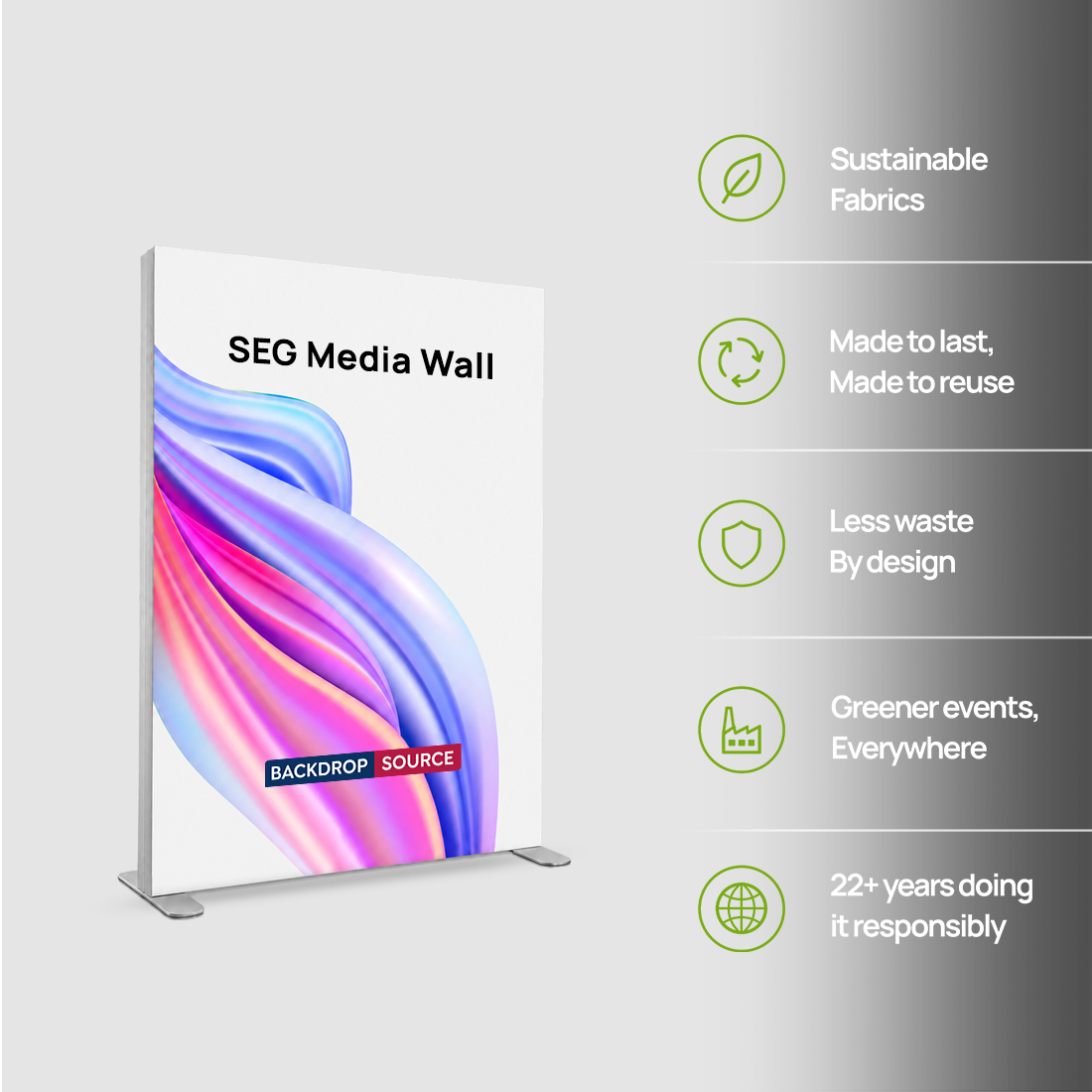 Übergroße SEG-Stoffpräsentation – 3m W x 4m H