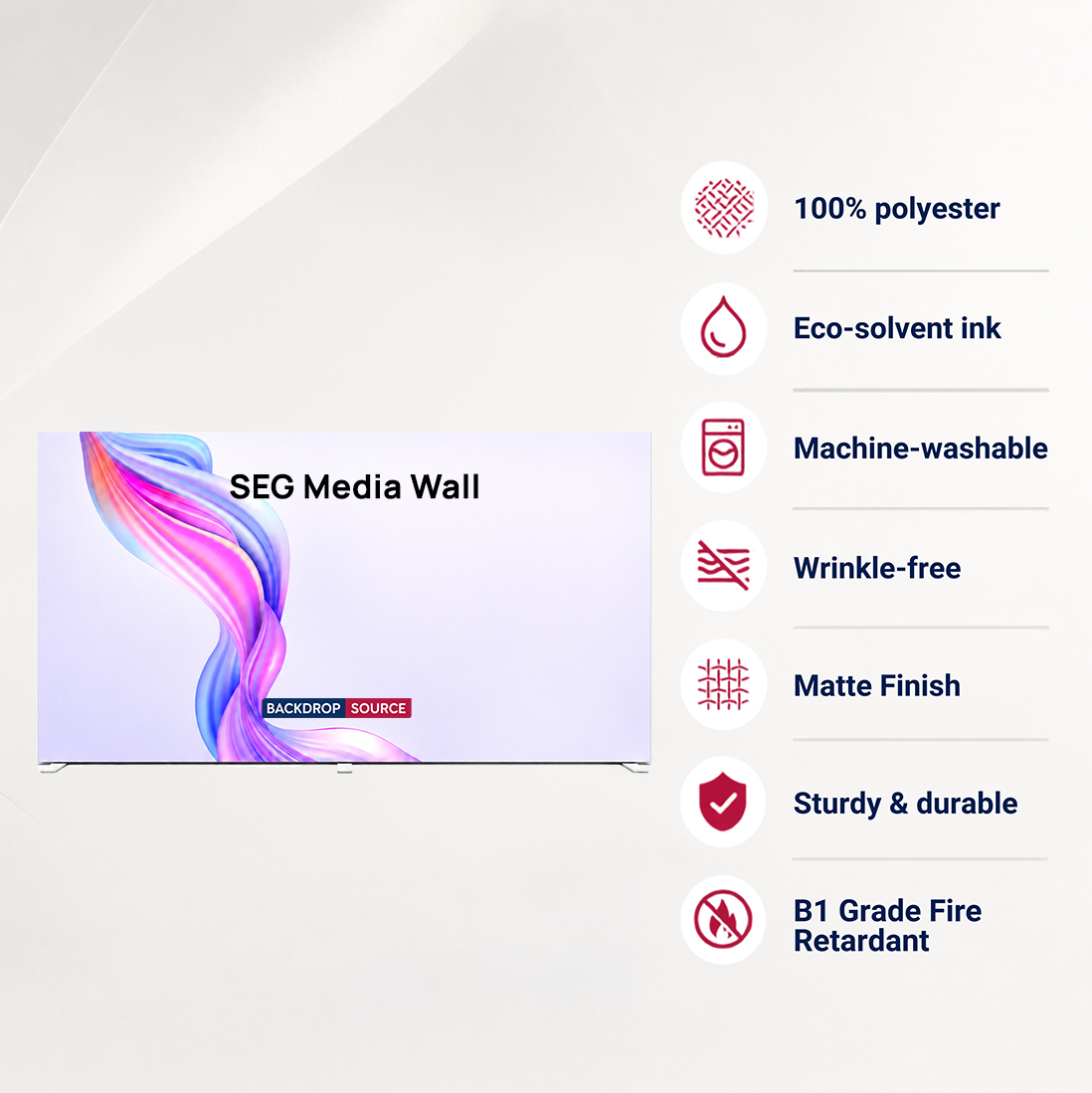 SEG-Stoff-Medienwand – 6m W