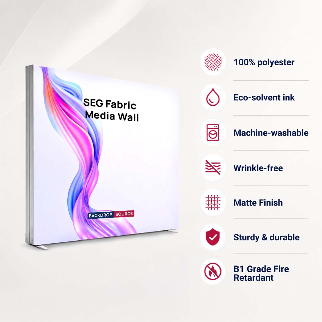 SEG-Stoff-Medienwand – 3m W