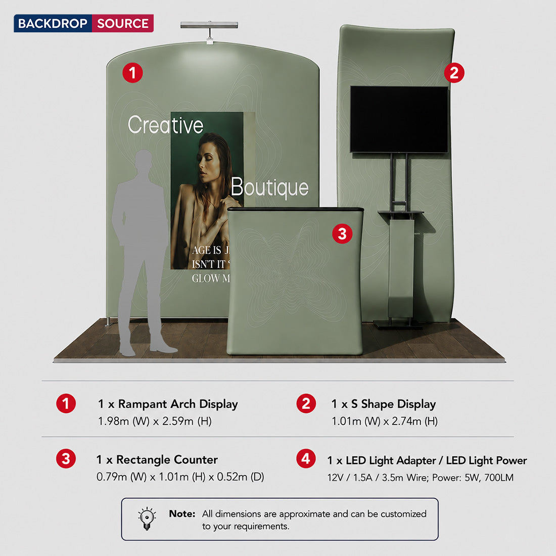 Tragbares Messedisplay 3m x 3m – Modell 11
