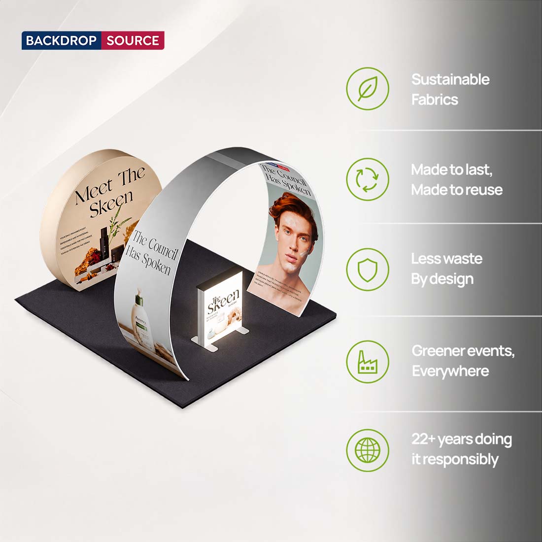 Tragbare Messedisplaywand 3m x 3m – Modell 34