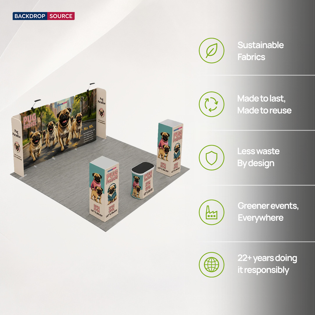 Modulare Messestand-Sets 6m x 6m – Modell 18