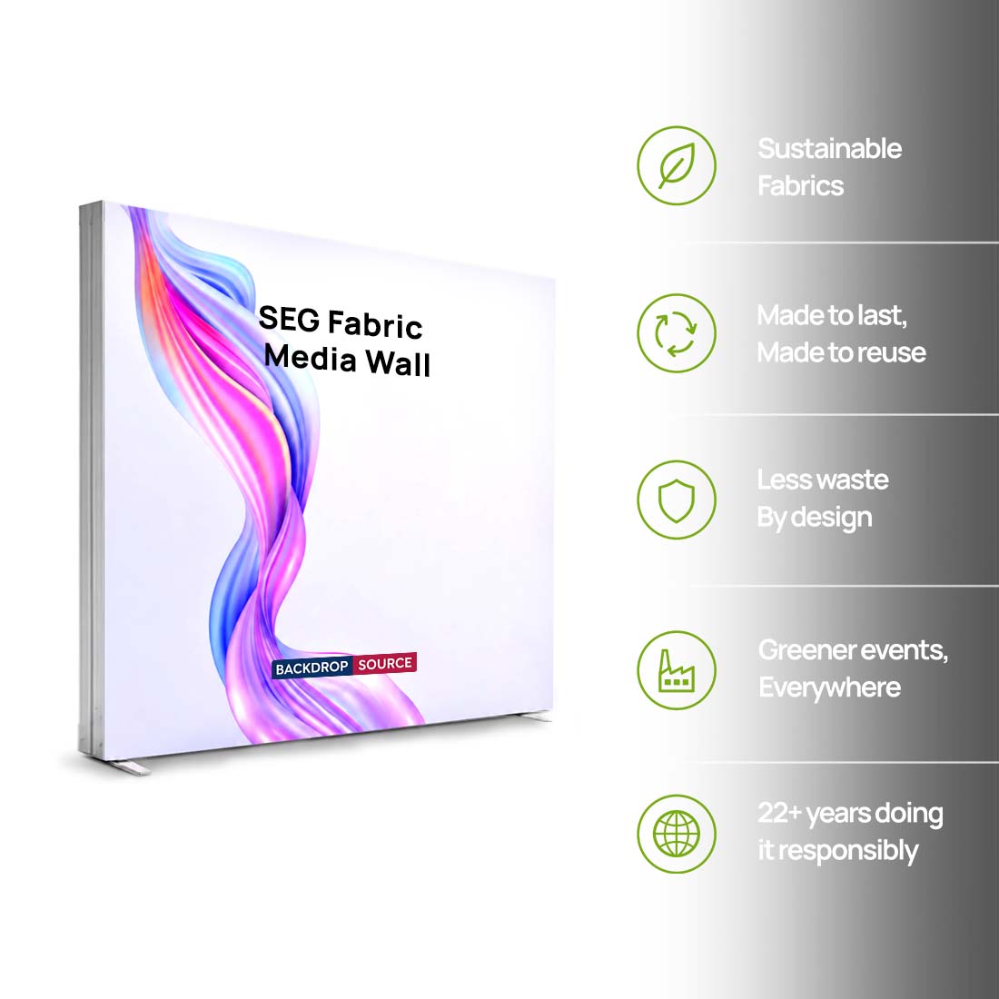SEG-Stoff-Medienwand – 3m W