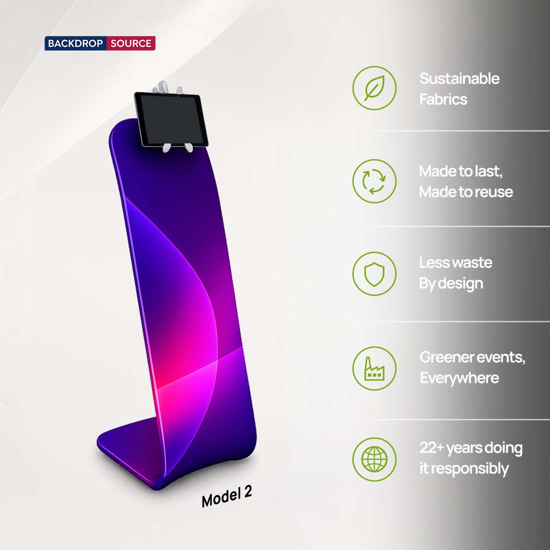 Elegantes Tablet-Display mit Spannstoff
