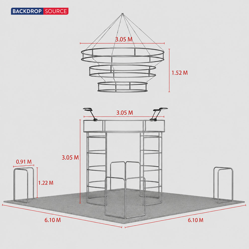 Modulare Messestand-Sets 6m x 6m – Modell 21
