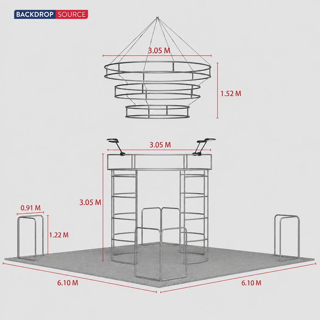 Modulare Messestand-Sets 6m x 6m – Modell 21