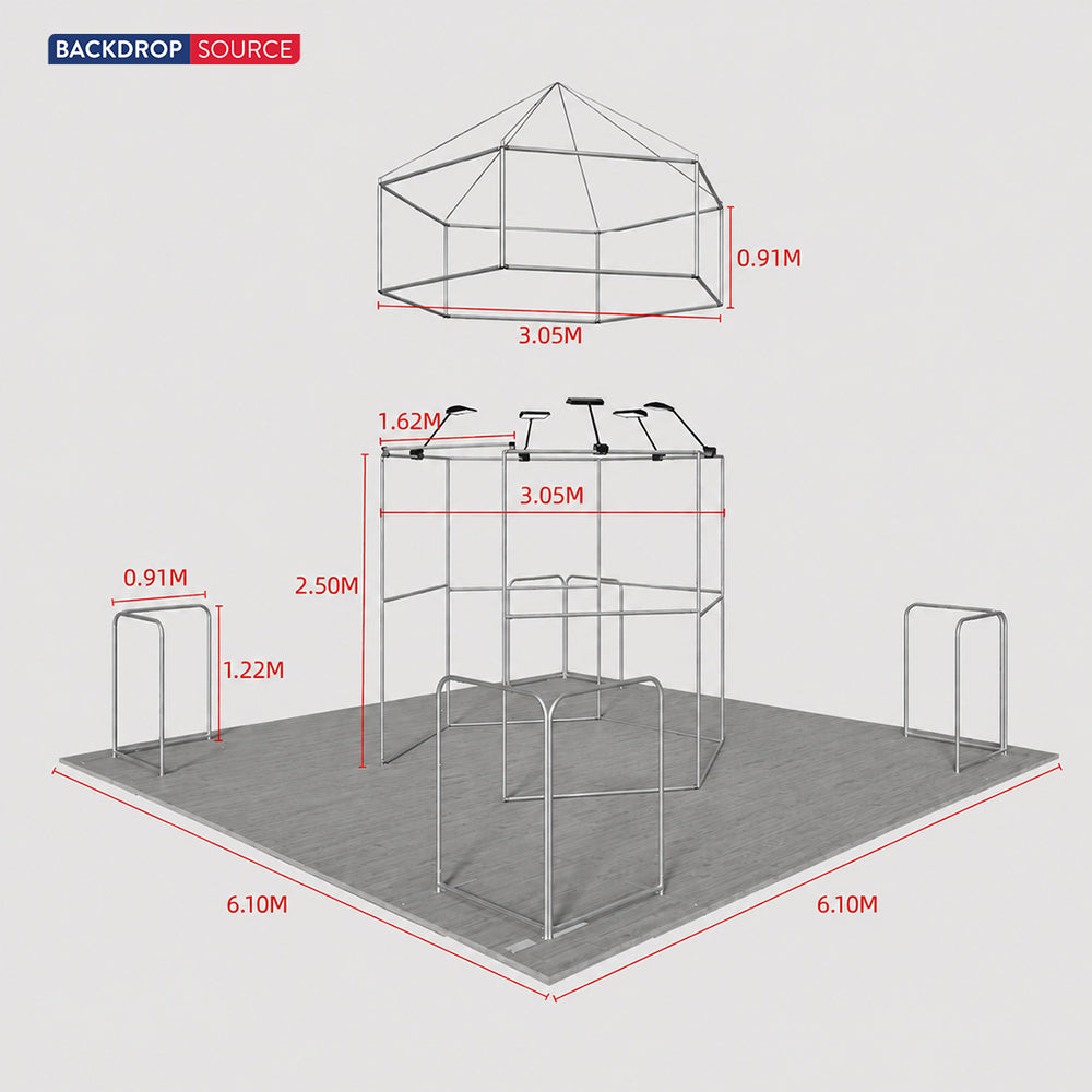 Modulare Messestand-Sets 6m x 6m – Modell 20