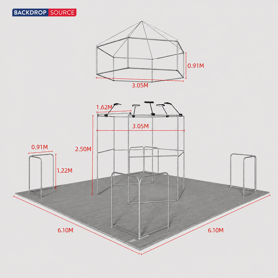 Modulare Messestand-Sets 6m x 6m – Modell 20