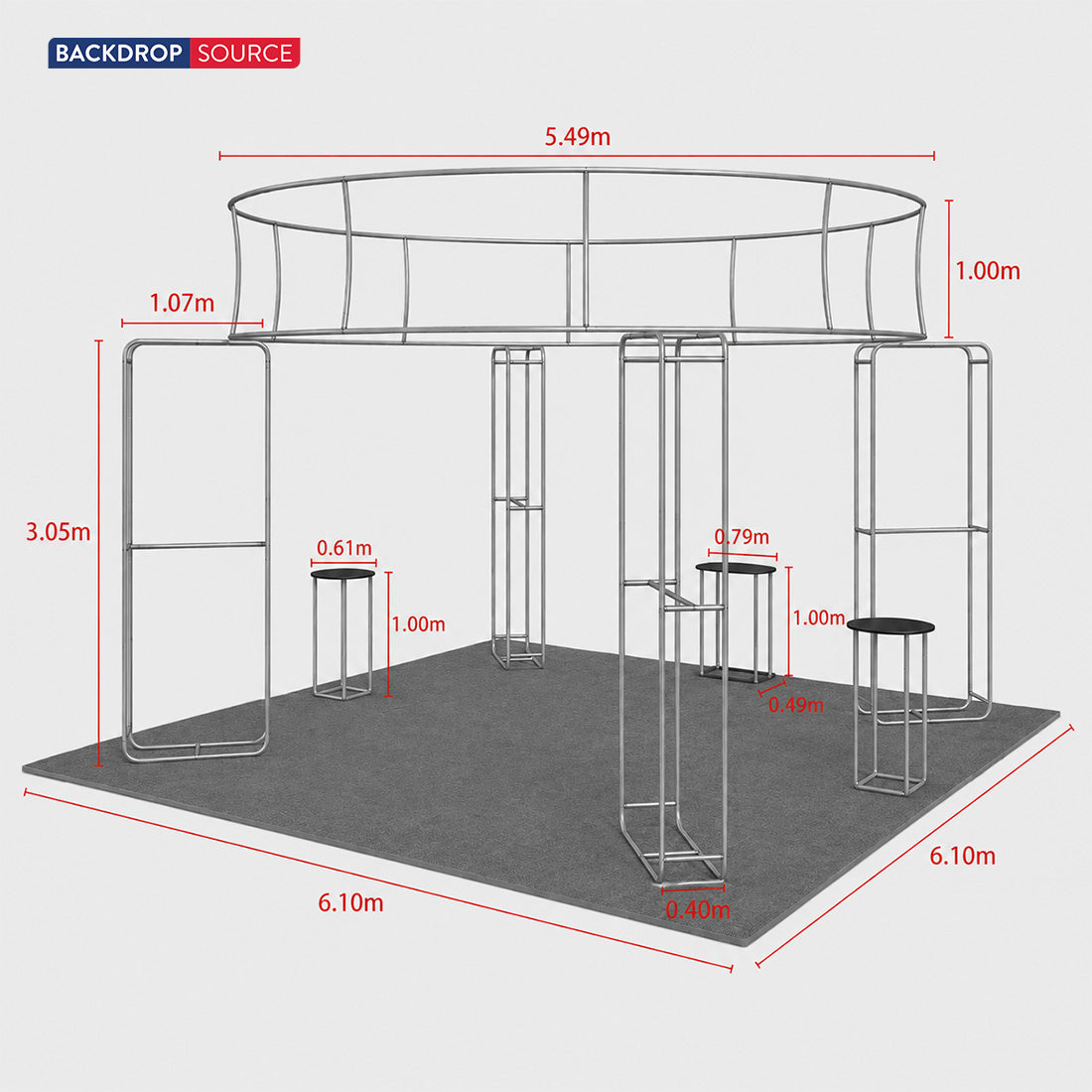 Modulare Messestand-Sets 6m x 6m – Modell 22