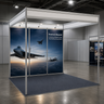 Messegrafiken für einen 3m breiten x 3m tiefen Messestand mit Octanorm-System