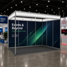 Messegrafiken für einen 4m breiten x 3m tiefen Messestand mit Octanorm-System