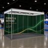 Messegrafiken für einen 6m breiten x 3m tiefen Messestand mit Octanorm-System