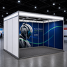 Messegrafiken für einen 6m breiten x 3m tiefen Messestand mit Octanorm-System