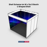 Messegrafiken für einen 4m breiten x 3m tiefen Messestand mit Octanorm-System