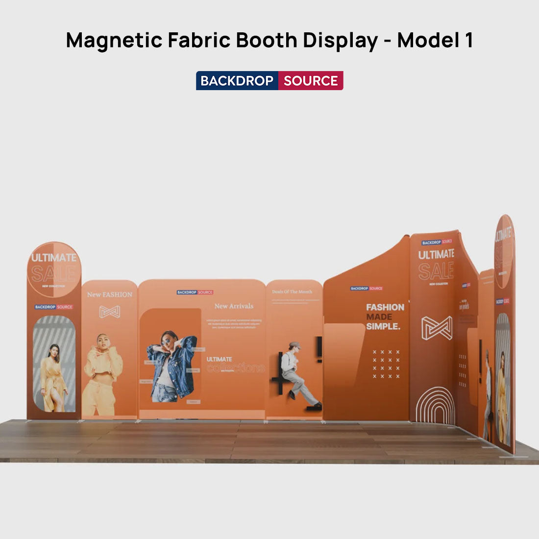 Magnetisches Stoff-Messestandsystem – Modell 1 (6m x 6m)
