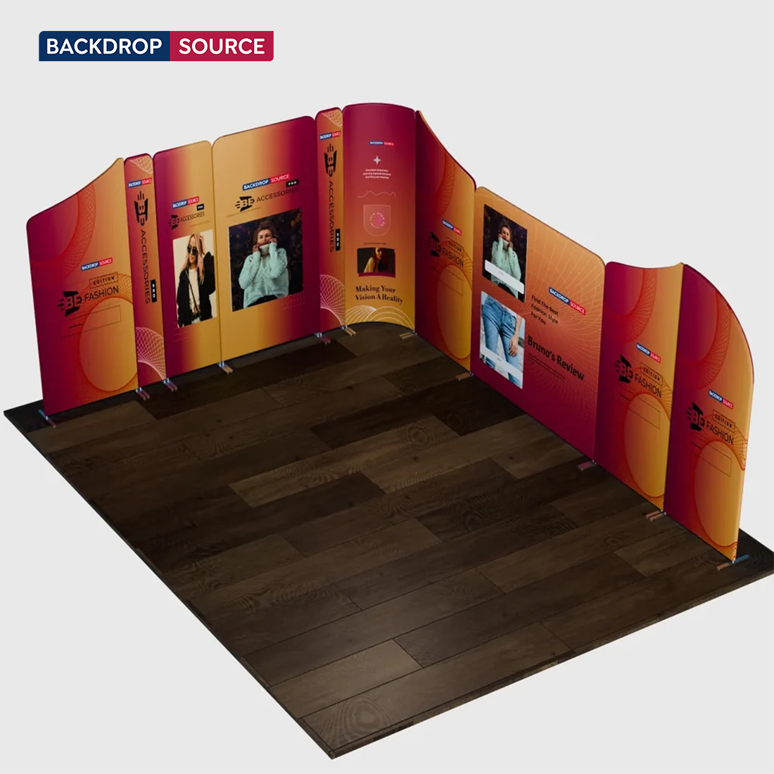 Magnetisches Stoff-Messestandsystem – Modell 5 (5m x 5m)