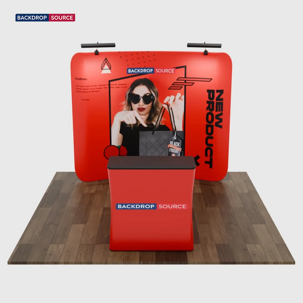 Gebogenes 3m x 3m Exhibit-Pro-3-in-1-Displayset mit Illume-Leuchten