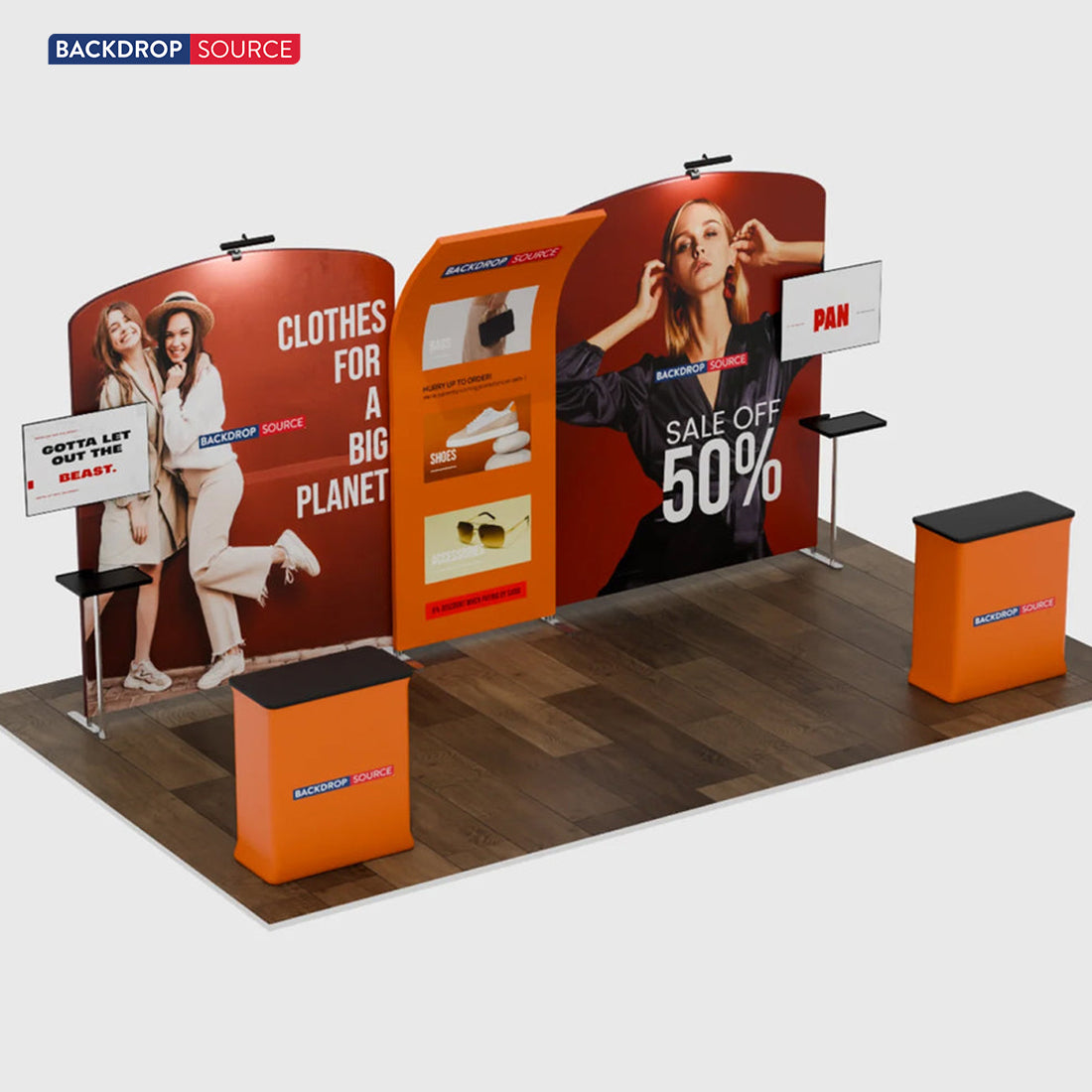 Tragbare Ausstellungswand 6m x 3m – Modell 9