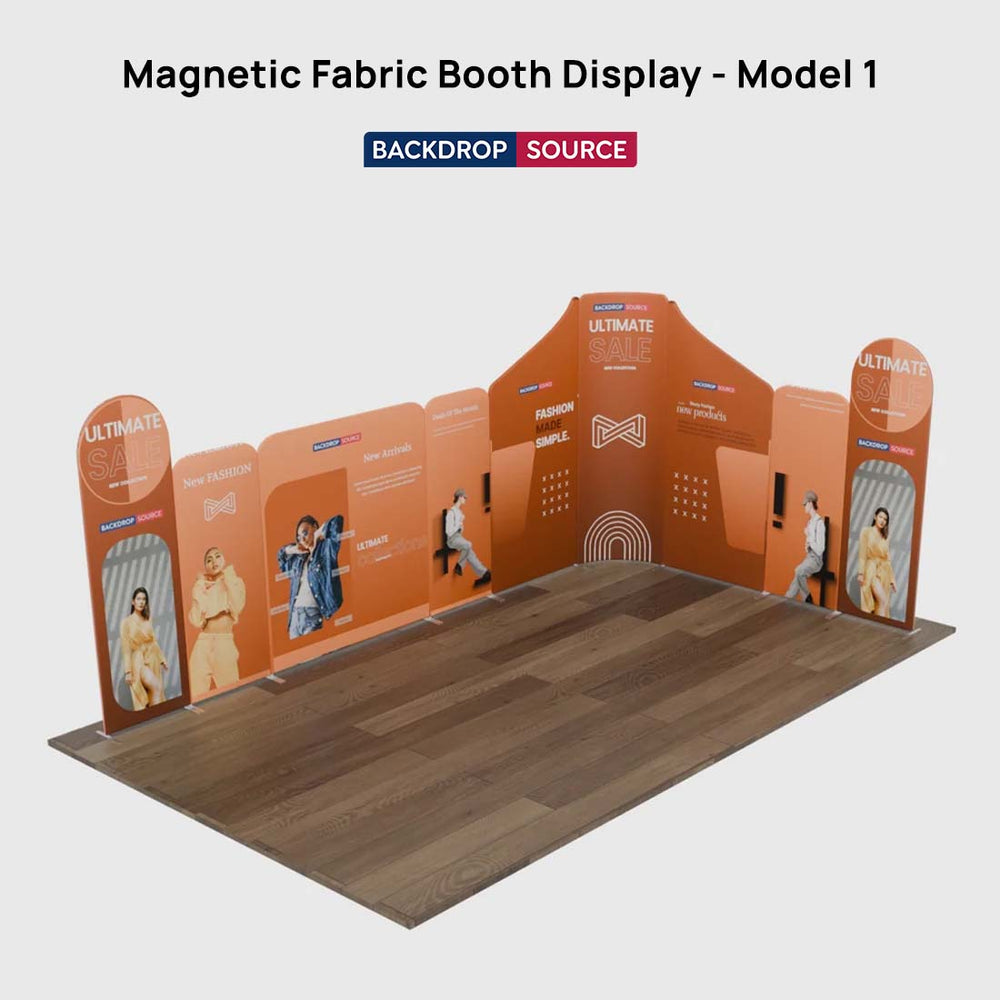 Magnetisches Stoff-Messestandsystem – Modell 1 (6m x 6m)
