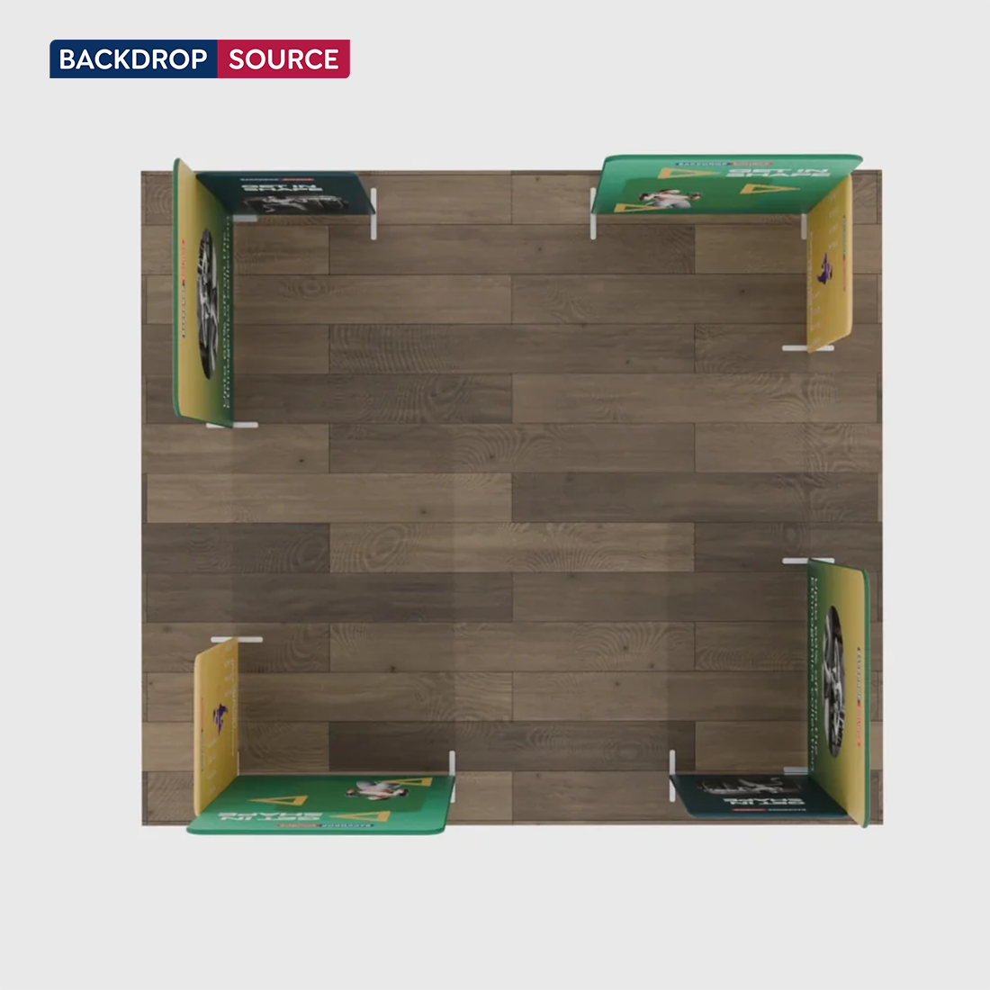 Magnetisches Stoff-Messestandsystem – Modell 4 (6m x 6m)