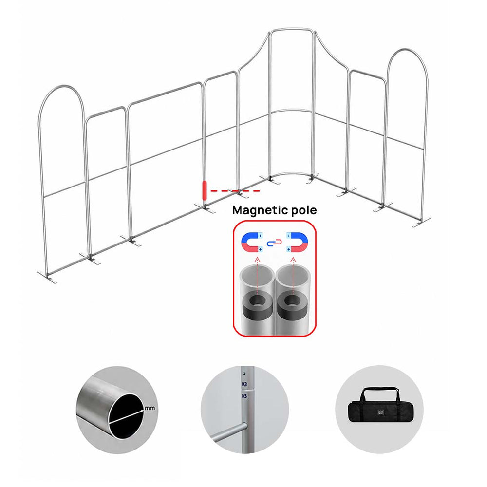 Magnetisches Stoff-Messestandsystem – Modell 1 (6m x 6m)