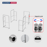 Magnetisches Stoff-Messestandsystem – Modell 4 (6m x 6m)