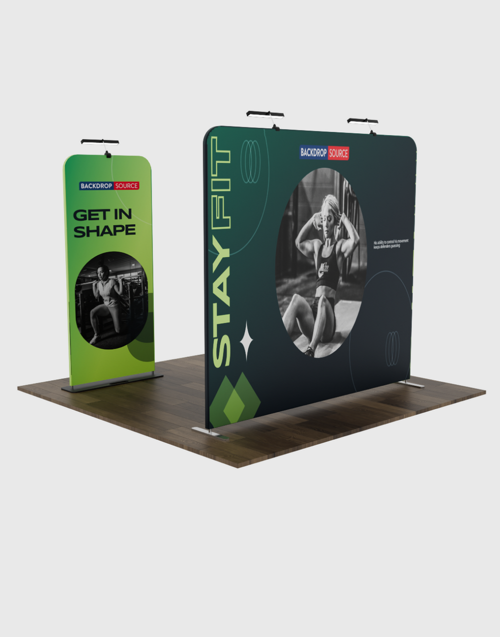 EZ Exhibit Essentials: 3mx3m Messestand-Set mit Rückwand und Bannerständer
