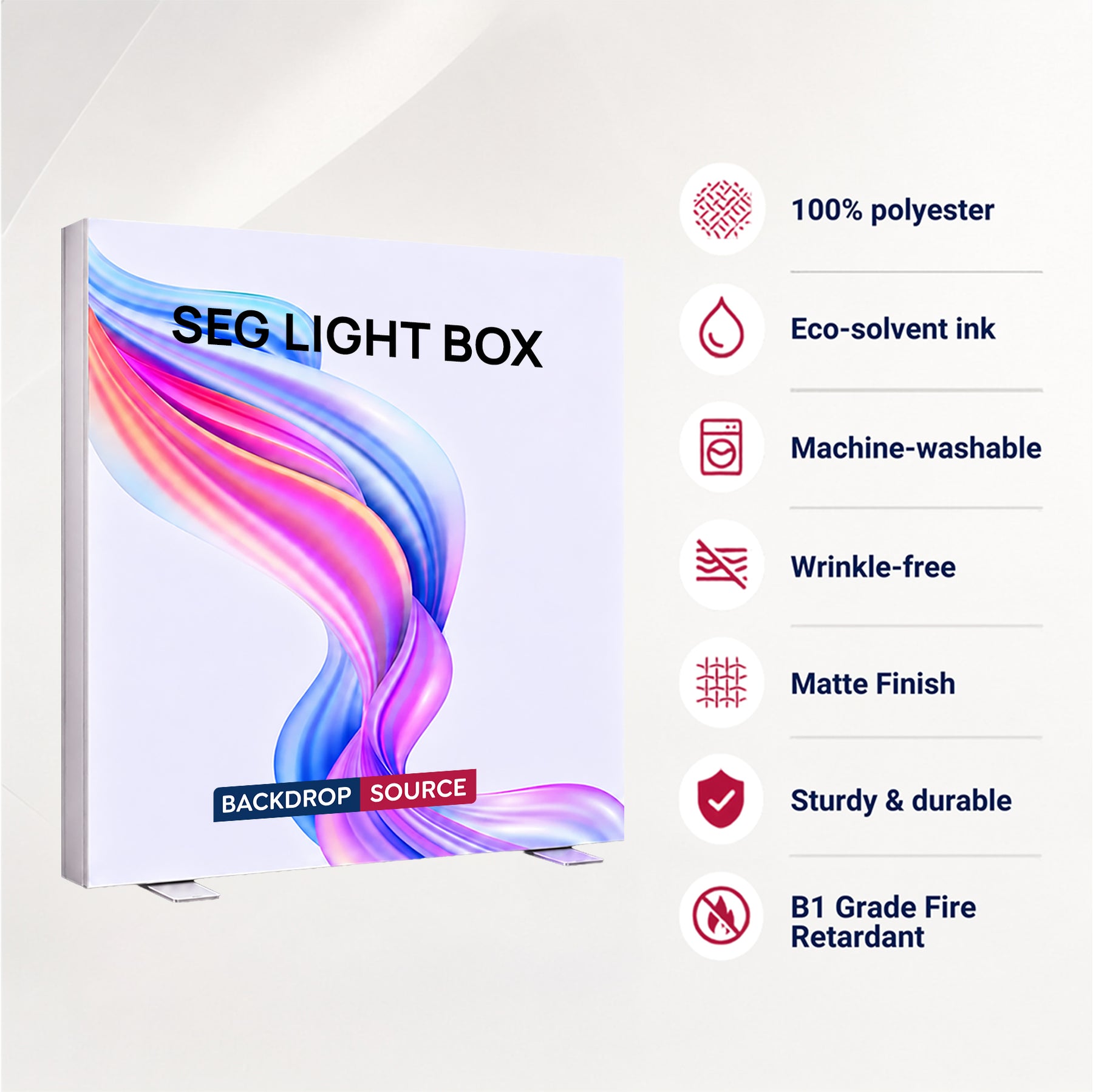 Hinterleuchteter SEG-Spannstoff-Displayrahmen – Aluminiumprofil mit 120 mm Tiefe