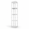 Quadratisches tragbares Aluminium-Spiralturm-Display – 5 Regalböden