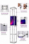 Quadratisches tragbares Aluminium-Spiralturm-Display – 5 Regalböden