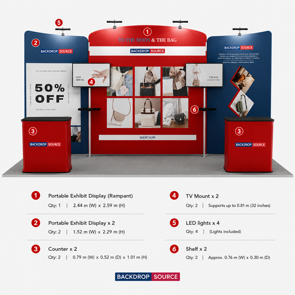 Tragbares Ausstellungsdisplay 6m x 3m – Modell 7