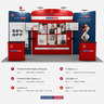 Tragbares Ausstellungsdisplay 6m x 3m – Modell 7