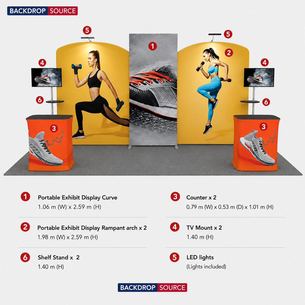Tragbare Ausstellungswand 6m x 3m – Modell 9