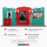 6m Straight Backdrop with 3D Wall & Arch Exhibition Kit