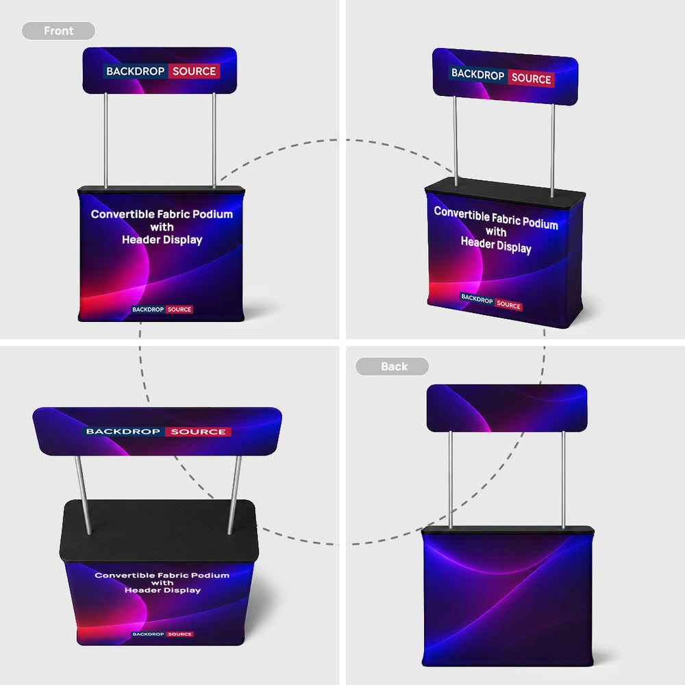 Convertible Fabric Podium Case with Header Display